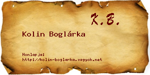 Kolin Boglárka névjegykártya